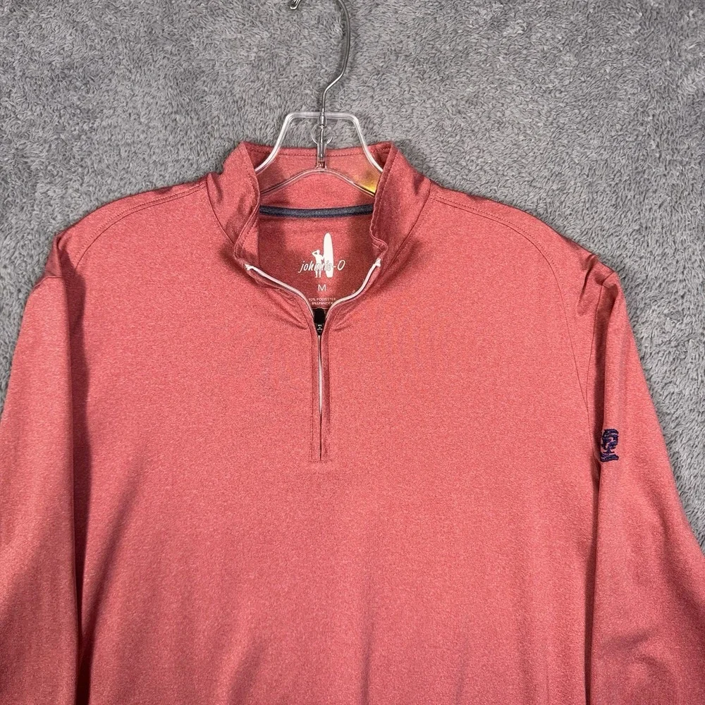 Johnnie-O Jacket Men M Randall Heathered Cardinal Prep-formance 1/4 Zip Pullover